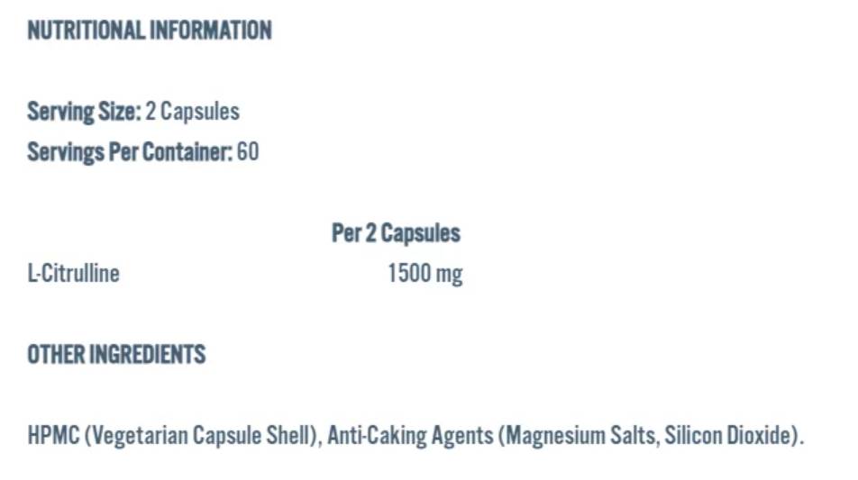 L -Citrulline 1500 - 120 κάψουλες