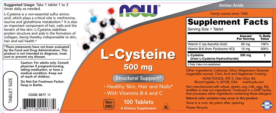 L-Cysteine 500 mg - 100 Δισκία