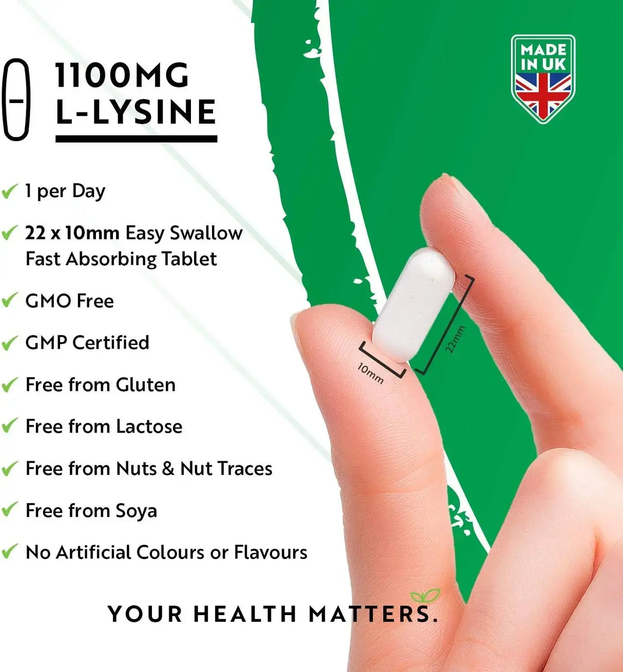 L-Lysine 1100mg 240 vegan δισκία