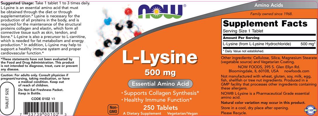 L-Lysine 500 mg - 250 Δισκία