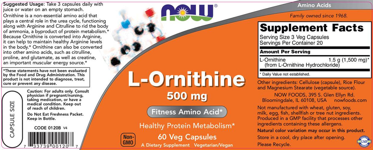 L-Ornithine 500 mg - 60 κάψουλες