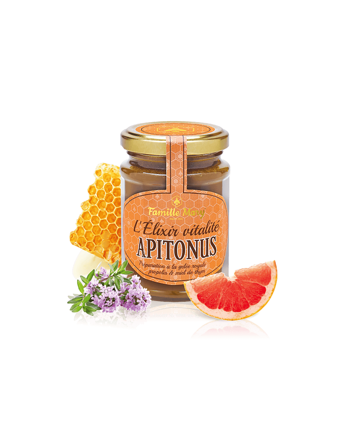 L'élixir Vitalité Apitonus/Apitonus Vital Elixir με βασιλικό ζελέ, πρόπολη και θύμο μέλι, 230 g famille Mary