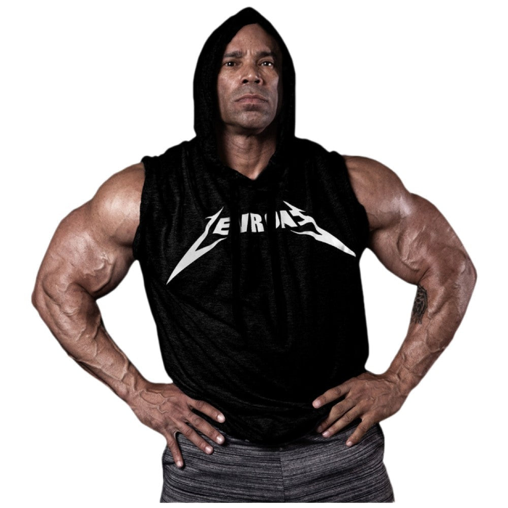 Φούτερ ανδρών χωρίς μανίκια/LM Hoodie αμάνικο μαύρο