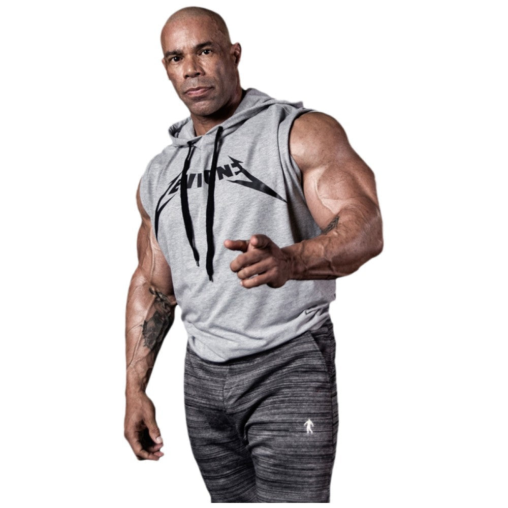 Φούτερ ανδρών χωρίς μανίκια/lm hoodie αμάνικο γκρι
