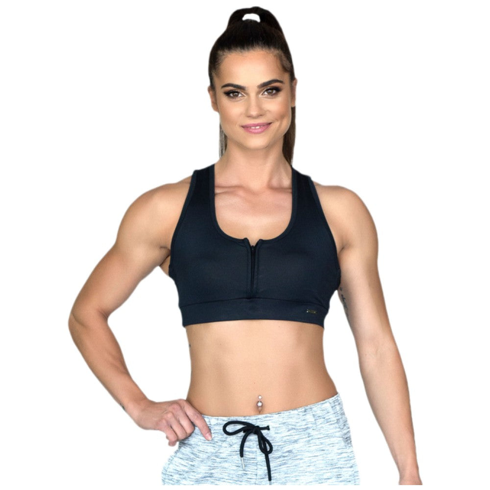 Bustier με φερμουάρ φερμουάρ φερμουάρ - μαύρο