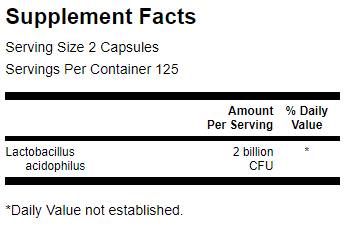 Lactobacillus Acidophilus 2 δισεκατομμύρια κάψουλες CFU 250