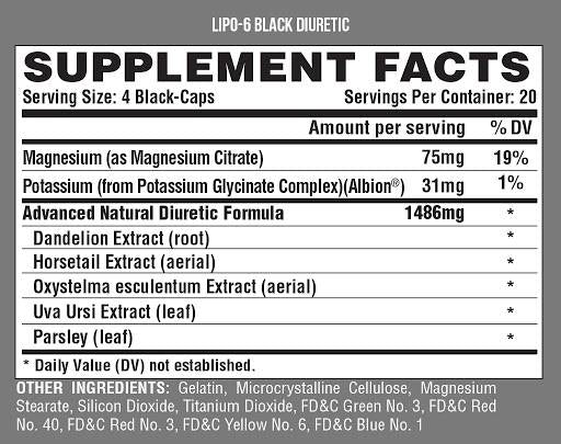 Lipo 6 Black/Διουρητικό - 80 κάψουλες