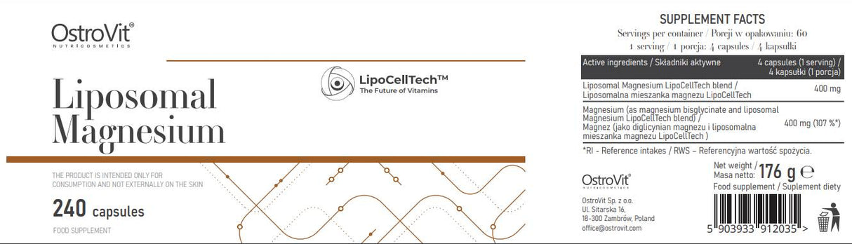 Λιποσωμικό μαγνήσιο | LipocellTech ™ 240 κάψουλες