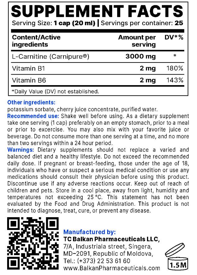 Υγρή L-καρνιτίνη BP | Carnipure® - 500 ml