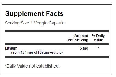 Lithium Orotate 5 mg 60 κάψουλες