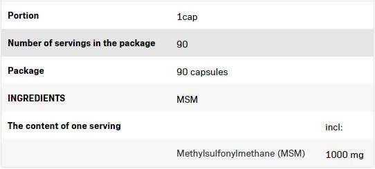 MSM 1000 mg - 90 κάψουλες