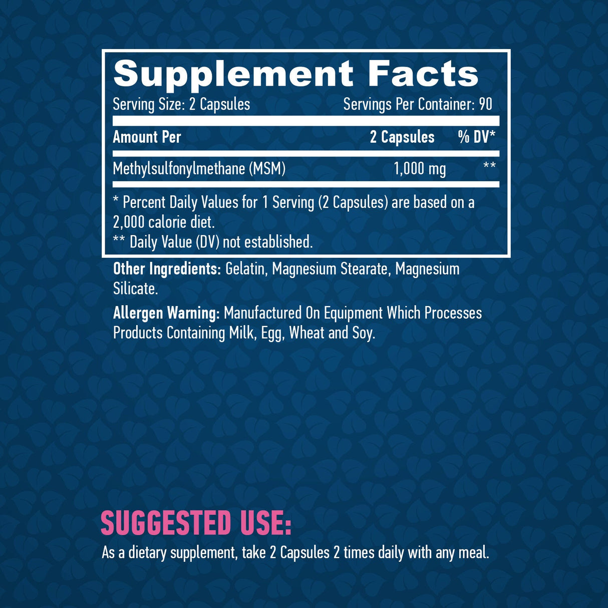 MSM 500mg./180 καπάκια.