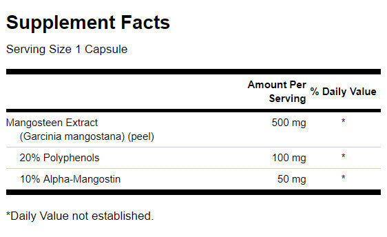 Mangosteen τυποποιημένες 500 mg - 90 κάψουλες