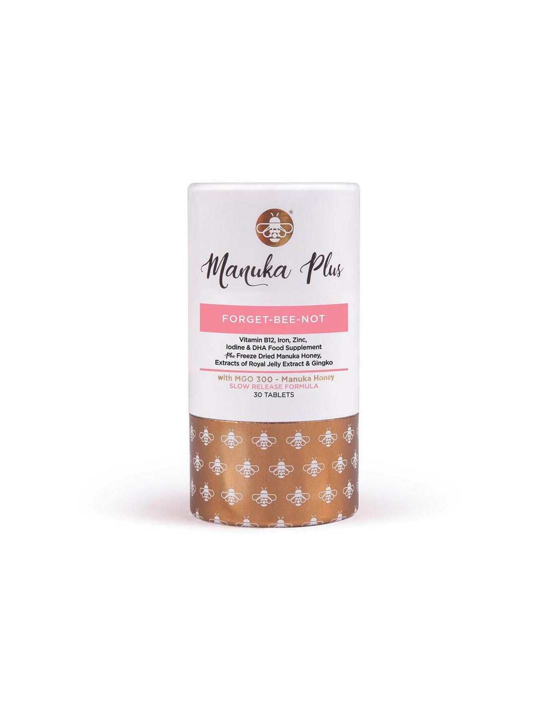 Manuka Plus® Forget-Bee-Not/Strong Memory Formula με Manuka Honey, MGO 300, 30 δισκία
