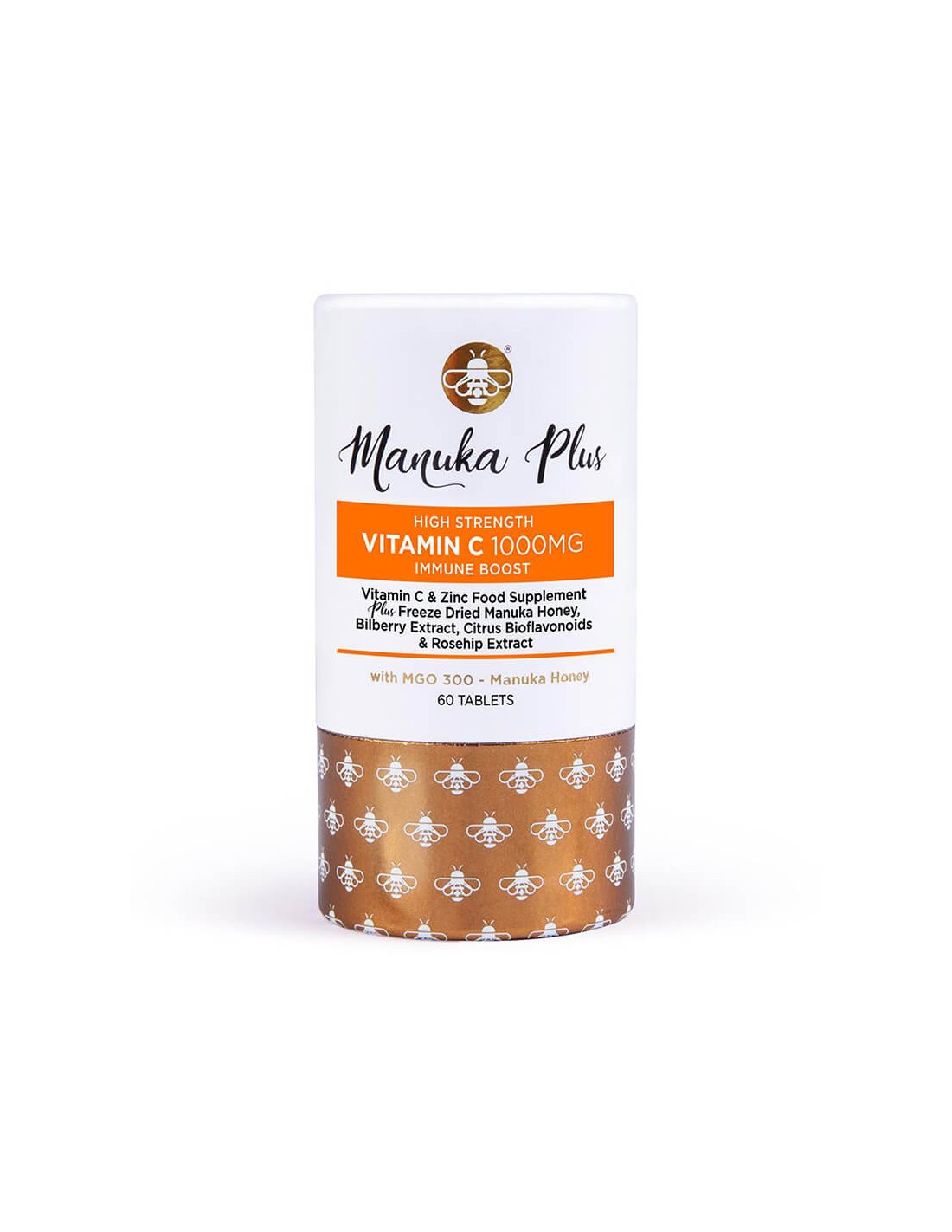 Manuka συν υψηλής αντοχής βιταμίνη C ανοσοποιητική ώθηση με MGO 300/Formula για ισχυρή ανοσία με μέλι Manuka, 60 δισκία