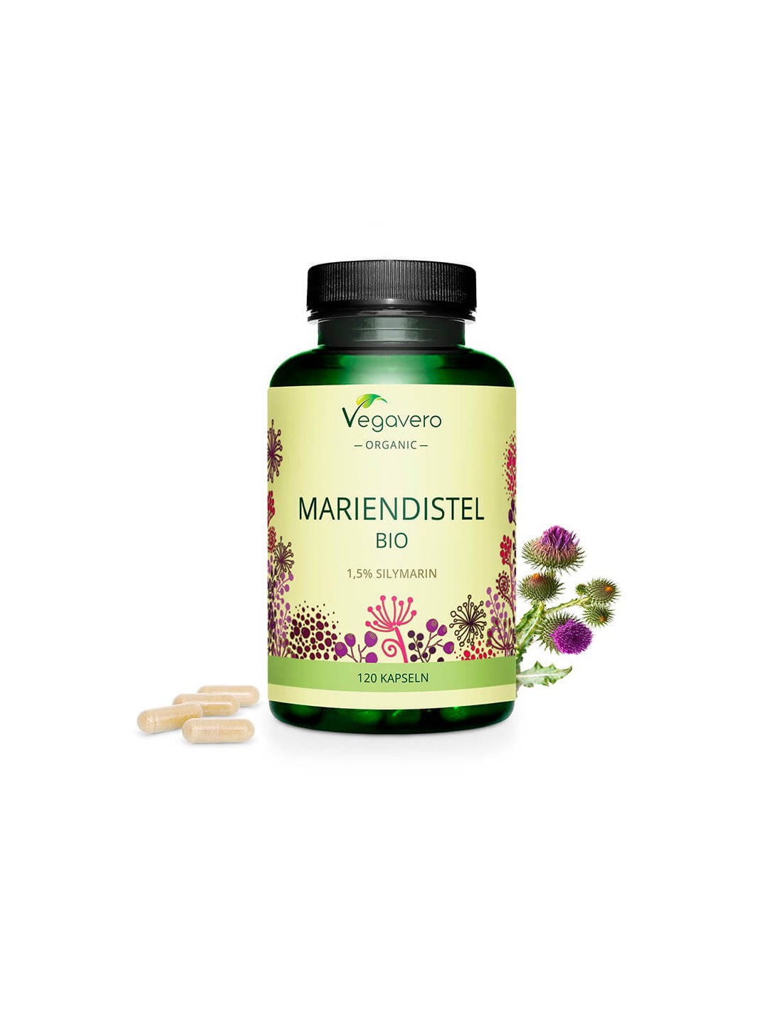 Mariendistel Bio - Βιολογικό γαϊδουράγκαθο, 120 κάψουλες <tc>Vegavero</tc>