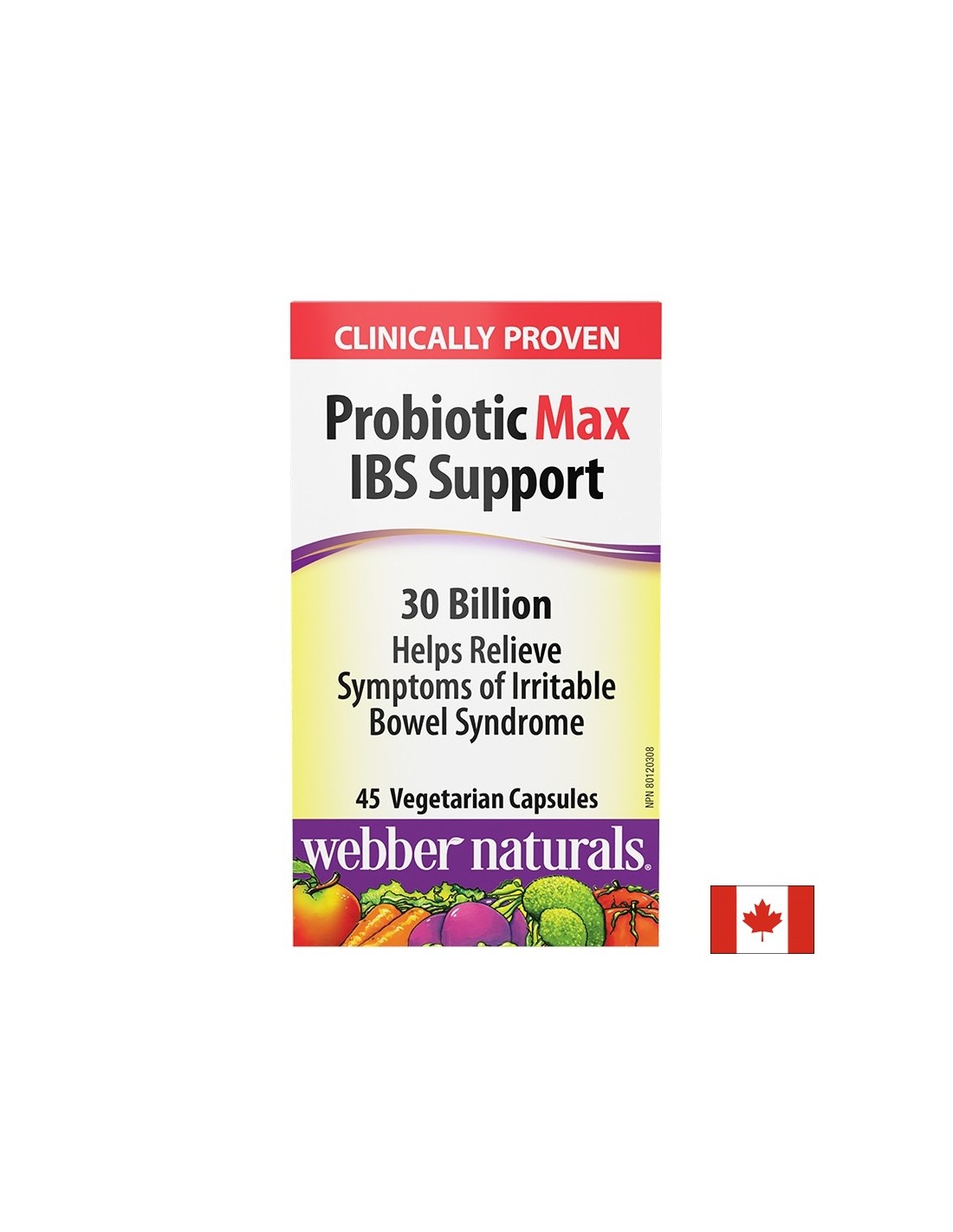 Probiotic Max IBS Υποστήριξη (σύνδρομο ευερέθιστου εντέρου), 30 δισεκατομμύρια ενεργά προβιοτικά x 45 V-Capsules