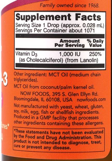 Υγρή βιταμίνη D -3/επιπλέον αντοχή/1000 IU ανά πτώση - 30 mL