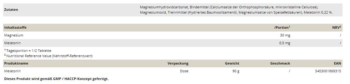 Μελατονίνη 0,5 mg - 180 δισκία