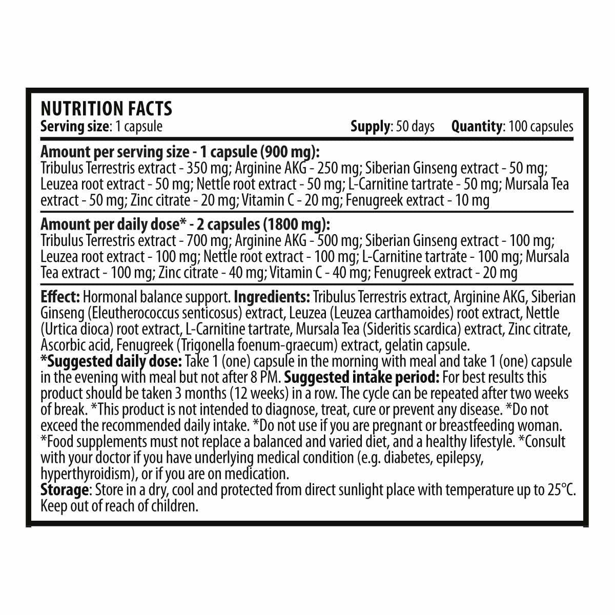 Military Testo 900 mg - 100 κάψουλες