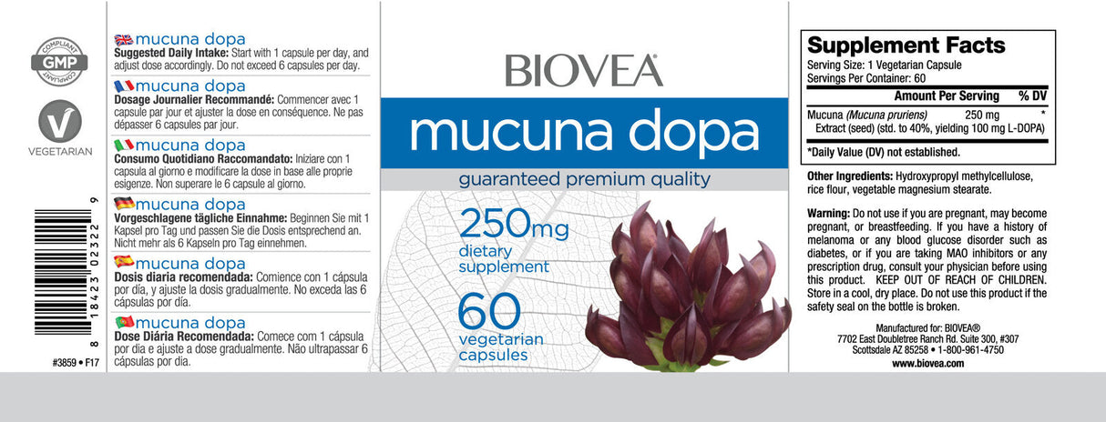 Mucuna Dopa 250 mg/60 καπάκια