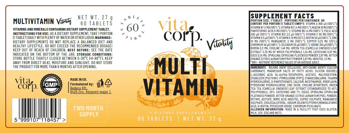 MultiVitamin Vitality - 60 Δισκία