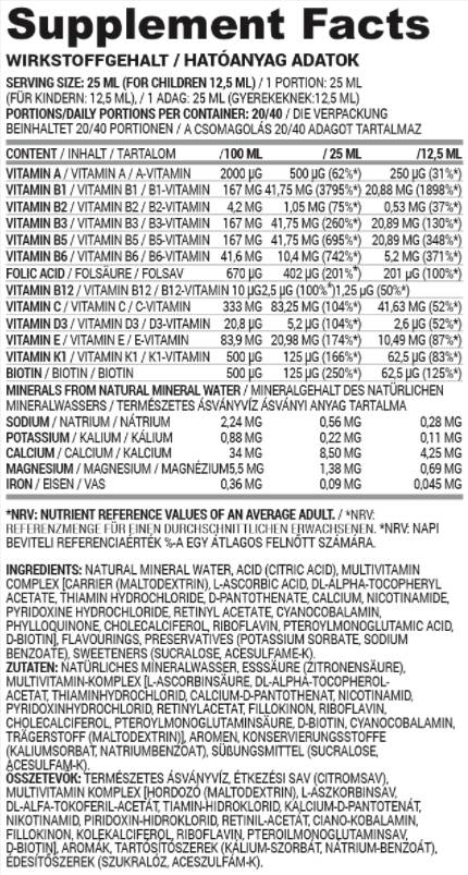Υγρό πολυβιταμινών | Χωρίς ζάχαρη 500 ml