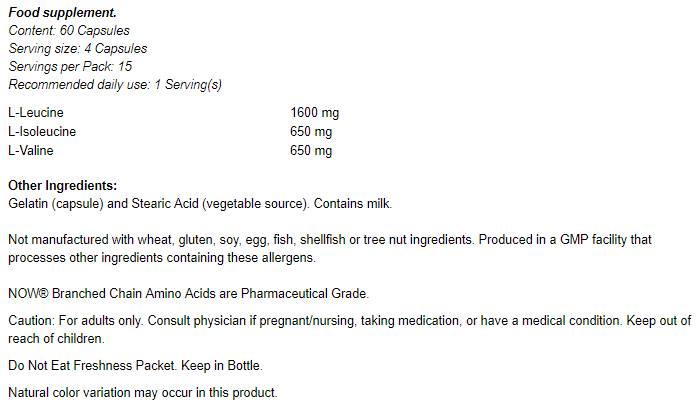 Διακλαδισμένη αλυσίδα αμινοξέα/BCAA - 120 κάψουλες