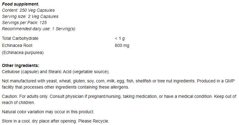 Echinacea 400 mg - 100 κάψουλες