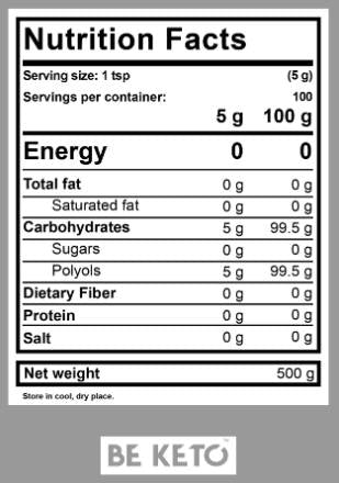 Νο 1 keto erythritol - 500 γραμμάρια