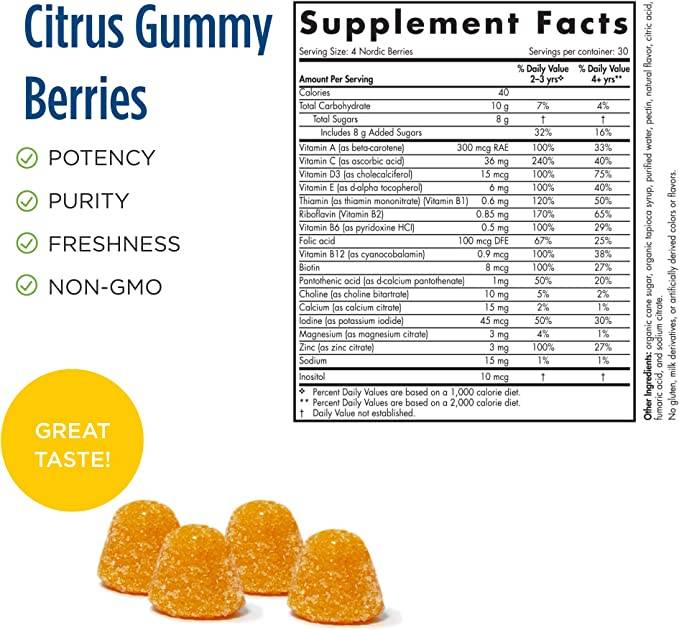 Σκανδιναβικά μούρα πολυβιταμίνη - 120 gummies