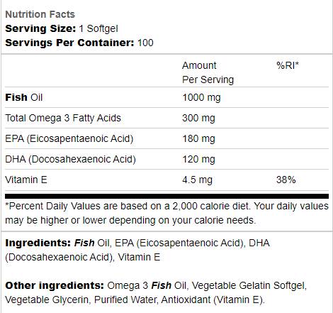 Ωμέγα 3 1000 mg - 100 κάψουλες πηκτής