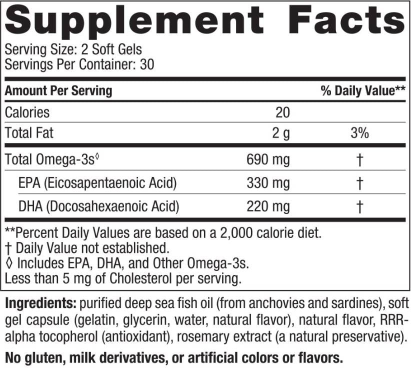 Ωμέγα -3 690 mg - 180 softgels