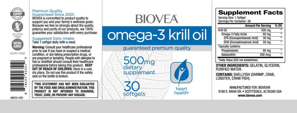 Omega-3 Krill Oil 500 mg/30 softgels