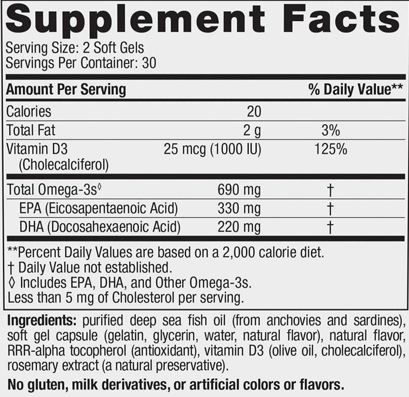 Ωμέγα -3d 690 mg - 60 softgels