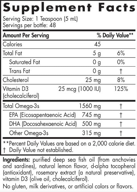 Ωμέγα -3D υγρό 1560 mg - 237 ml