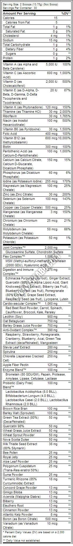 Orange TRIAD + Greens Powder - 412 γραμμάρια
