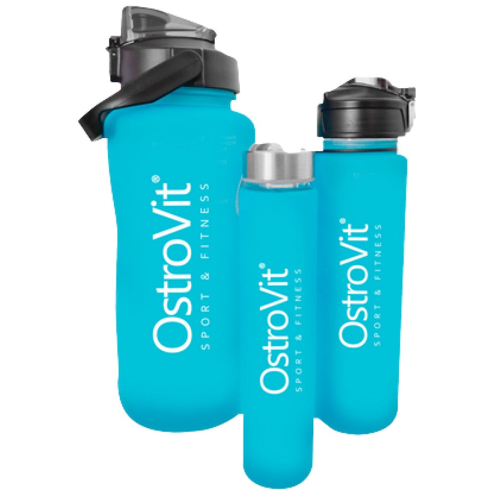 Μπουκάλια νερού OstroVit | 3 σε 1 - Μπλε 2000 + 900 + 500 ml