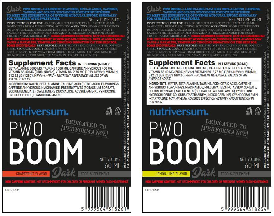 PWO BOOM | Προ -προπόνηση πυροβολισμός - 60 ml