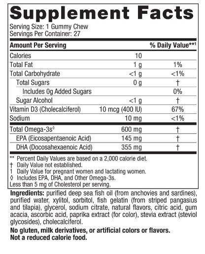 Προγεννητικό DHA Gummy Chews 600 mg - 27 Gummies