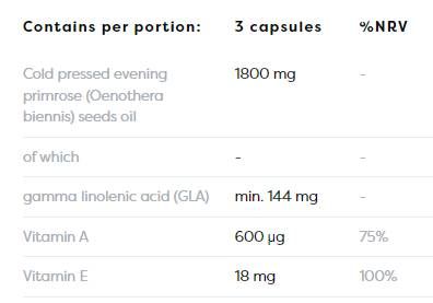 Λάδι Primrose 1800 mg | με κάψουλες βιταμίνης A & E - 120 Gel