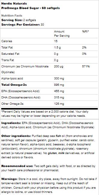 Sugar Proomega - 60 softgels
