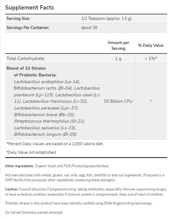Probiotic -10 ™ 50 δισεκατομμύρια σκόνη - 57 γραμμάρια