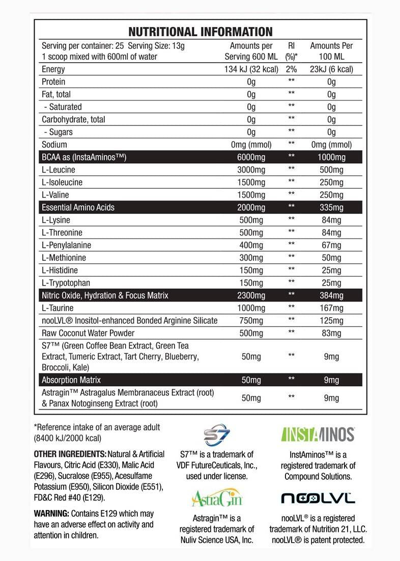 Pumping Amino 2.0 | Ενυδάτωση και εστίαση - 317 γραμμάρια