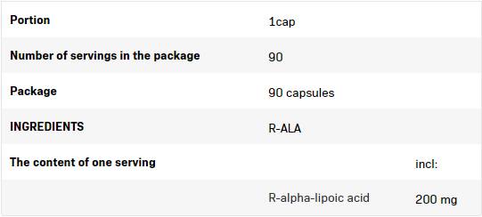R-ALA | R-Alpha Lipoic Acid 200 mg - 90 κάψουλες