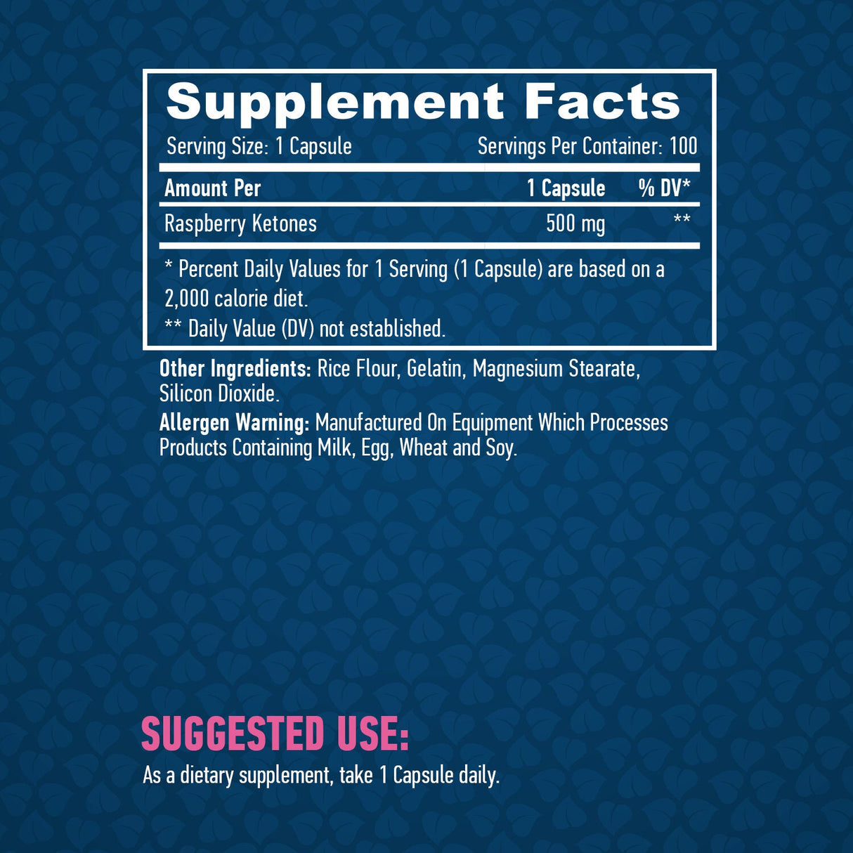 Κετόνες Raspberry 500mg/100 Caps.