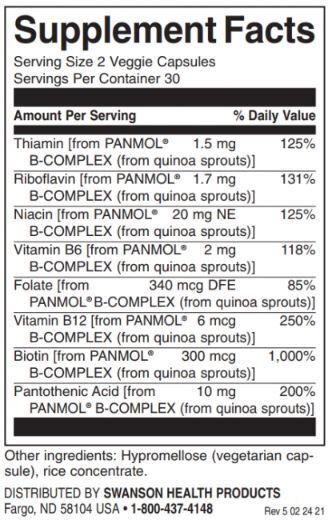 Πραγματικό φαγητό B -σύμπλεγμα από Quinoa Sprouts/60 VCAPS - 0