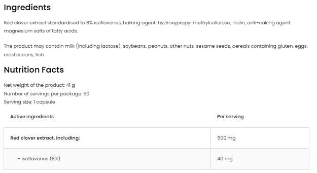 Κόκκινο τριφύλλι 500 mg | με 8% ισοφλαβόνες 60 κάψουλες