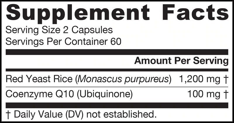 Κόκκινο ρύζι ζυμομύκητα 1200mg + coq10 100mg - κόκκινο ρύζι ζυμομύκητα + coenzyme q10 120 καπάκια