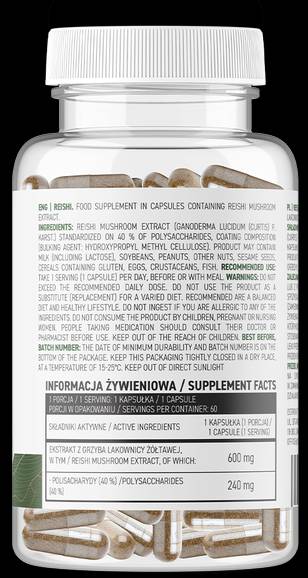 Reishi 600mg | Vege 60 κάψουλες